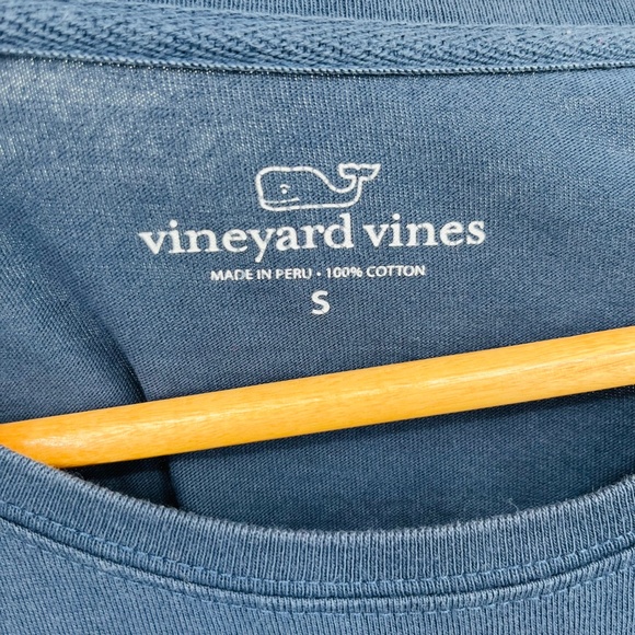 Vineyard Vines Long Sleeve Logo Tee Size Small Muted Navy Blue, Nautical  - Picture 6 of 7